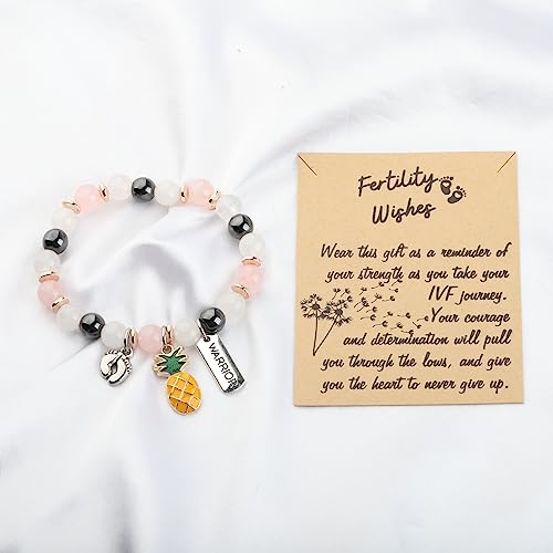 WSNANG IVF Warrior Pineapple Gift Fertility Wish Bracelet - Infertility Warrior Jewelry for Mom4