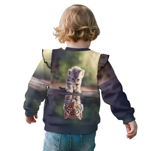 Xpyiqun Sweatshirt for Girls 1-8 Years Long Sleeve Shirt Ruffle Shoulder Pullover Tops Kids Crewneck Outfits2