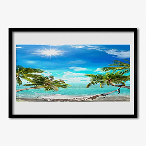 Affiche avec cadre salon et chambre 70x50 cm photo paysage plage