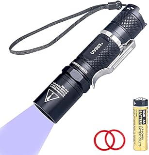 LIGHTFE Blacklight 365nm UV Flashlight with High Power output, Pure Beam for UV Glue Curing Light, Rock and Mineral Fluorescent Glowing, Pet Urine Detector Light, AC Leak Detector … (UV303)
