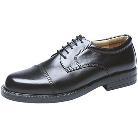 Mens Boys Classic Capped Gibson Leather Shoes Foam Padded. Size 6-14 UK Black Cover