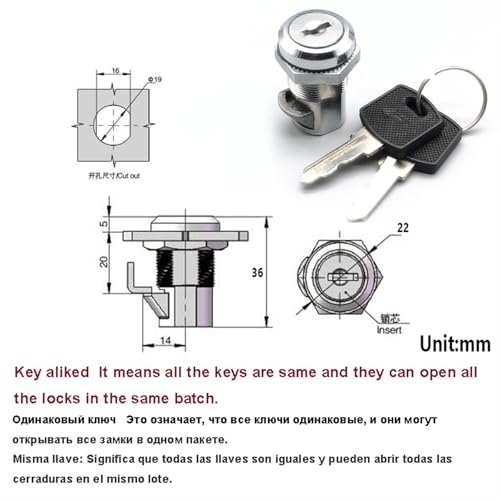 Cerradura de puerta de control MA097 con cilindro triangular para gabinetes de distribución 3