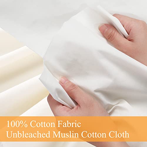 Vitalcozy LUA-VITALCOZY-182 63'' X 20 Yd Unbleached Cotton Muslin Fabric Textile Wide Polyester Cotton Muslin Fabric Cotton Linen Material Embroidery Muslin Quilting Fabric thumb #1