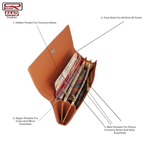 Image of Women's and Girls Hand Clutch Mobile Hand Purse Wallet 4 Card Slot