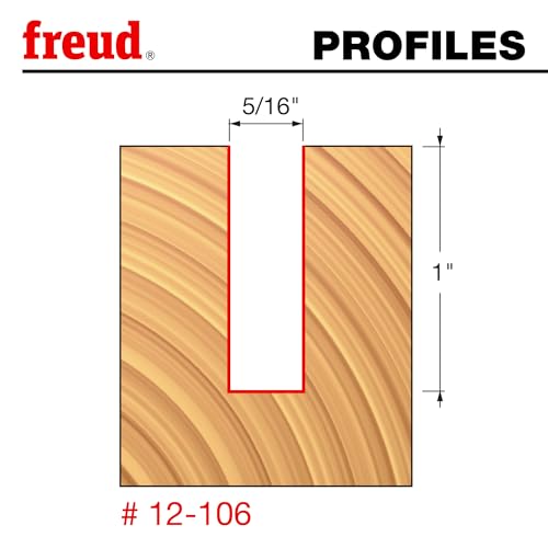 Image of Freud 12-106: 5 /16 inch (Dia.) Double Flute Straight Bit with 1 /2 inch Shank