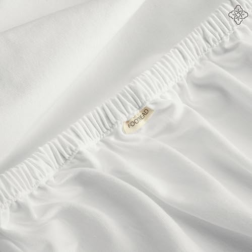 Image of Bioweaves Organic Cotton Jersey Twin Waterproof Mattress Protector Pad |39 inch x 75 inch| GOTS Certified Fitted Mattress Cover with Cotton Skirt, Breathable & Noiseless Top Layer, 17 Inch Deep Pocket, White