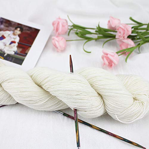 Lotus Yarns Lace Weight 1 Skein Cashmere Knitting Yarn Comfortable Soft Crochet Yarn Great For Baby Garments, Scarves, Hats, And Craft Projects (19-White) #TOP1