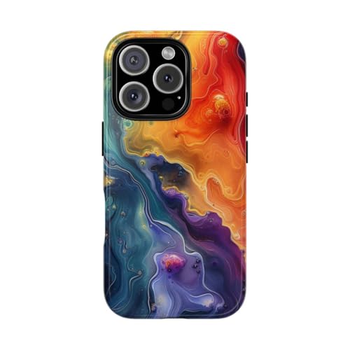 Coque iPhone 16 Pro antichoc rigide brillante à motif fluide abstrait