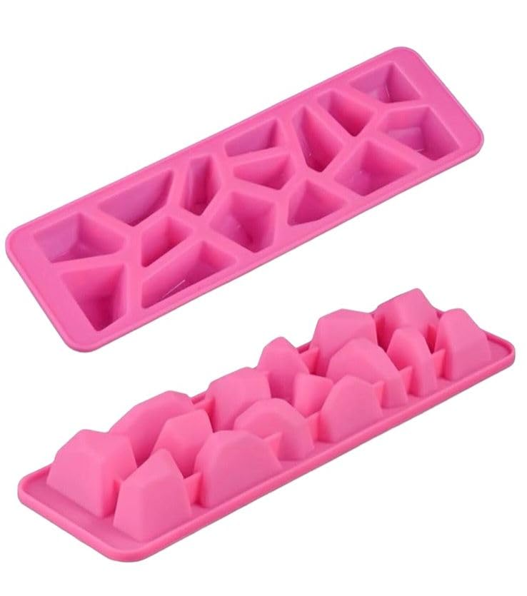 VEDANDSONS Gemstone Plastic Molds Diamond Stone Amber Gem Shaped Chocolate Candy Mold Ice Cube Jello Trays Handmade Mold for Making Candle Soap Epoxy Resin