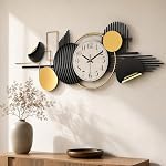 Blissio – Blissio Große Wanduhr aus Metall,Schwarz,Geometrisches Desig