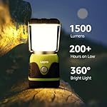LE 1500LM Battery Powered LED Camping Lantern, Waterproof Tent Light with 4 Light Modes, Camping Essentials, Portable Lantern Flashlight for Camping, Emergency Light, Power Outages, Not Rechargeable - Image 2