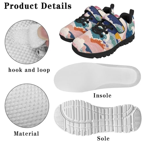 MARSVOVO Summer Fall Trendy Print Girls Single Buckle Sneakers for Kids Athletic Shoes Casual Daily Versatile Footwear2