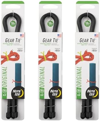 Nite Ize Gear Tie Reusable Rubber Twist Tie - Bendable Rubber Ties for Indoor & Outdoor Use - Reusable Multipurpose Twist Ties for Organizing & More - 18", Black (3 Pack) image 5