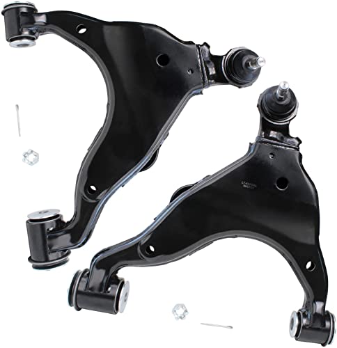 Image of Detroit Axle - 6pc Front End Kit for 03-09 Lexus GX470 Toyota 4Runner, 07-09 FJ Cruiser, 4 Upper & Lower Control Arms 2 Outer Tie Rod Ends 2003 2004 2005 2006 2007 2008 2009 Replacement