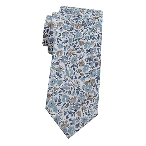 Image of Mantieqingway Men's Skinny Tie, Cotton Floral Ties for Men Wedding Necktie for Groom, Groomsmen, Missions, Dances