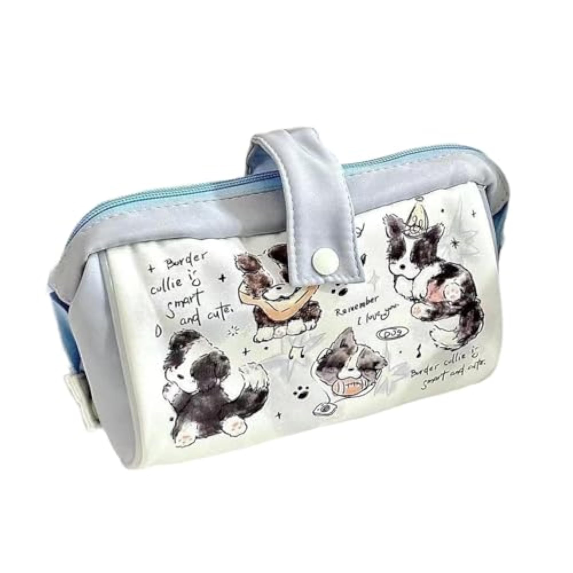 Cartoon Dog Pencil Case for Girls, Large Capacity Makeup Bag