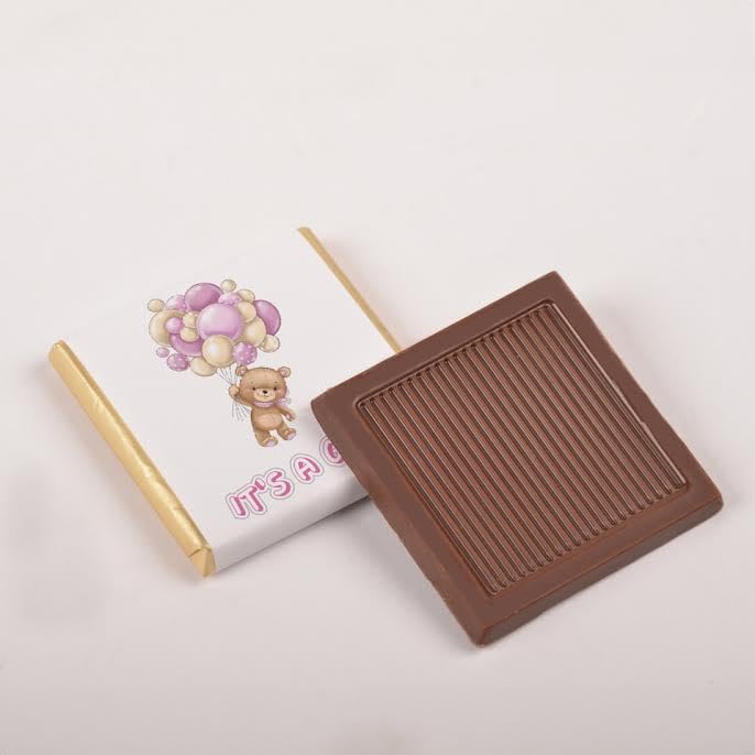 Set of 50 It's a boy-girl Baby Chocolates, Perfect for Celebrations, Gender Reveals, and Special Occasions,Baby Shower Gifts. (Boy - Stork)