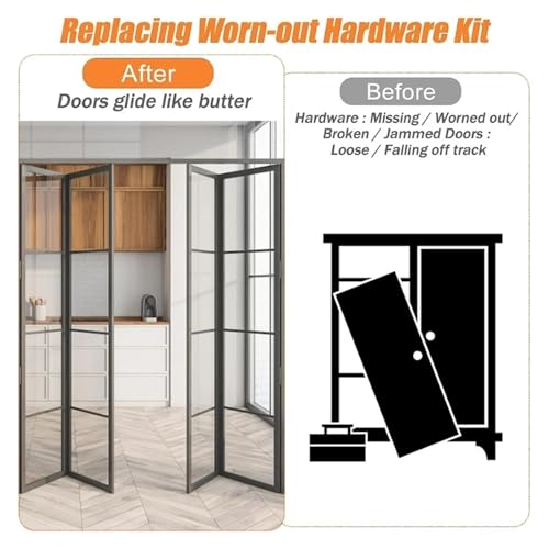 Kit de Reparación para Herrajes de Puertas Plegables Bifold, 2 Unidades, Piezas de Reemplazo para Puertas Correderas de Clóset miniatura 3