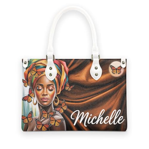 Personalized Queen Leather Bag, Gift for African American, Afro Black Girl, Mother's Day Gift, Church Bags for Women, Bible Bag, Purses For Moms, Personalized Bags qsmTpA3