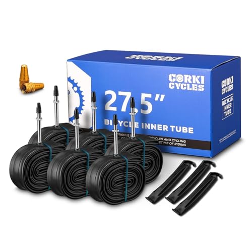 Corki Cycles MTB Bicycle Tubes Fit 27.5 Inch x 1.75/1.95/2.1/2.125/2.4 Mountain Bike Inner Tire Tubes with 48mm Presta(French) Valve,6 Pack