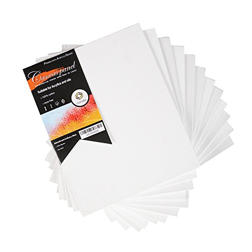 Conda 20.3×25.4cm(8×10inch) Canvas Panels Pack of 12 Artist Quality Acid Free Canvas Board