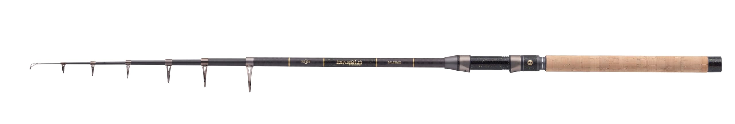 Balzer Reiserute Diabolo Golden Circle Tele Mini Spin 50 - Profi Teleskoprute Forelle, Barsch, Zander 10-50g