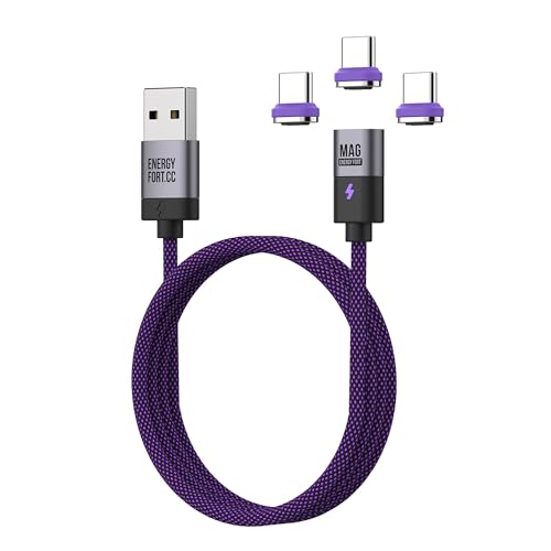 MOSHOU Cavo di ricarica magnetico 240W USB-A a USB-C (1,2m) – Collegamento flessibile, robusto e a ricarica rapida per iPhone 16 Pro Max, Samsung S25, iPad Pro/Air/Mini, MacBook Pro/Air