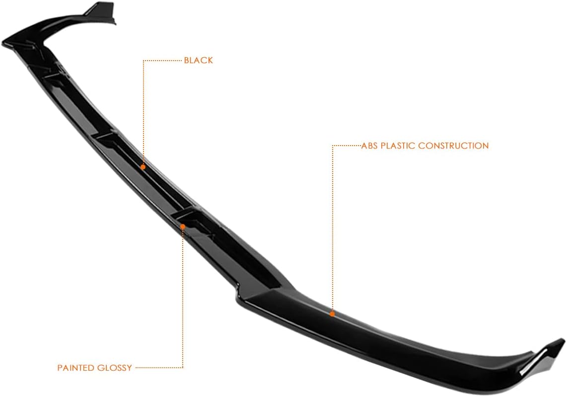 3Pcs Glossy Black MP-Style Front Bumper Lip Spoiler Splitter Compatible with 18-20 Toyota Sienna