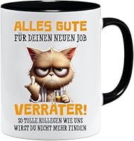 Tasse Kollegin | Alles Gute Für Neuen Job Tasse | Lustige Tassen | Abschiedsgeschenk Kollegen | Geschenk zum Abschied - Jobwechsel Abschiesgeschenk für Kollegen (Schwarz)