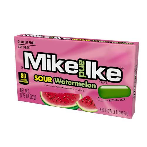 Mike and Ike Sour Watermelon Candy, 0.78 Ounce Box (Pack of 24)