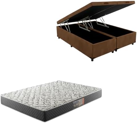 Cama Box Baú Bipartida Blindada com Colchão de Espuma D33 20cm (S...