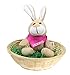 Coniglietto pasquale con nome sul foulard nel nido di Pasqua, regalo pasquale e coniglio, regalo per Pasqua, peluche di Pasqua, regalo di Pasqua per bambini, colore: rosa