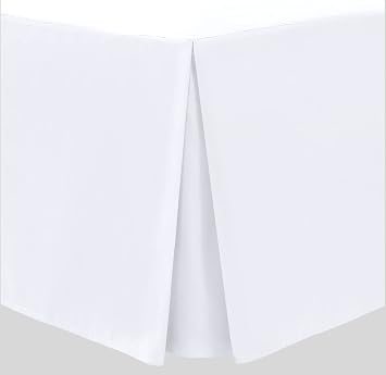 LinenHome White Box Pleated Base Valance Sheets Double Bed Skirt Valance Sheets, Microfibre Soft Brushed Easy Care Non Iron Double, White