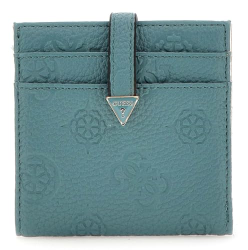 GUESS Cresidia Tab Card Case Teal mini portefeuille plat pour femme