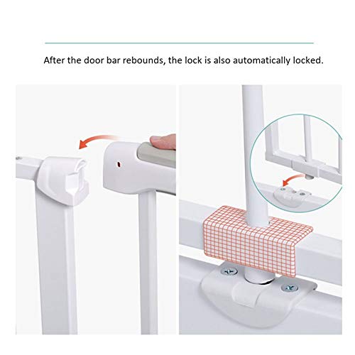 ArinkO Barrera de Seguridad Ajustable para escaleras y chimeneas: de Paso, Cierre automático, montada a presión, Doble Bloqueo, Independiente, se extiende 217-225 cm