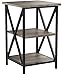 Convenience Concepts Tucson End Table with Shelves, Weathered Gray/Black