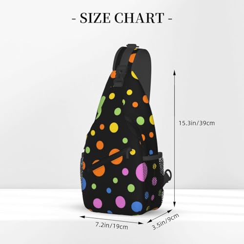 Cute Polka Dots Crossbody Sling Backpack Sling Bag Travel Hiking White Black Dots Chest Bag Daypack for Women Men3