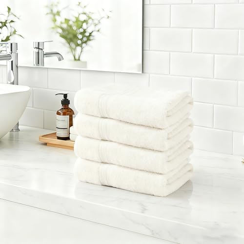 CELESTA Badetuch 4er-Set, 70x140 cm - 100% Baumwolle, Saugstark & Weich - Hochwertiges Duschhandtuch - Oeko-TEX Zertifiziert - Creme