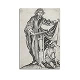 Gerard David Kunstdruck auf Leinwand, Motiv: Saint Martin teilt seinen Umhang, Wandkunst, Bilddruck, hängende Foto-Idee, Dekoration, 50 x 75 cm