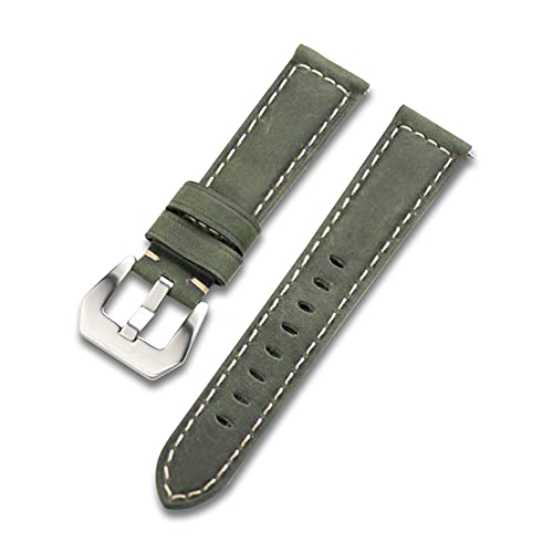 Correas de reloj cuero 20 mm 22 mm 24 mm bandas negro hebilla acero