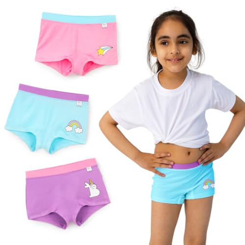 Image of superbottoms Girl Boyshorts | Supersoft Underwear for Girls | 3X Softer Underwear| Premium Panties for Girls | Super Stretchy, Gentle Elastics, No Scratchy Tags, AZO-Free Dyes| 3 Free Funky Tattoos