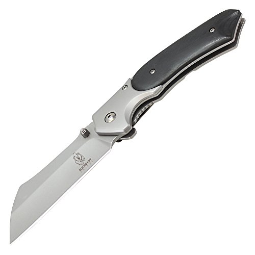 Wartech Buckshot Thumb Open Spring Assisted Stainless Steel Handle With Inlay Classic Razor Pocket Knife (Black) #TOP2