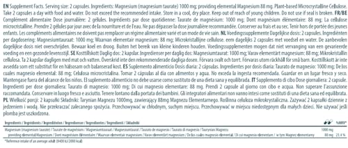 Best Immune Natürliches Magnesiumtaurat 500mg Höchste Bioverfügbarkeit 100 Vegane Kapseln
