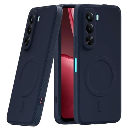 Image of Back Cover Compatible with Realme P4x 5G | MagFit Ring Design (Non-Magnetic) | Shockproof Case | Anti-Slip Grip | Raised Camera Edges | Slim Protective Case for Realme P4x 5G (Steel Blue)
