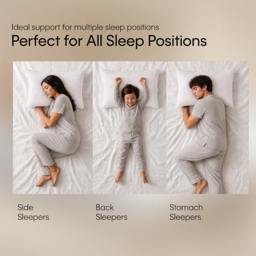 Calvin Klein Luxury Hotel Pillow King Size Set of 2 Down Alternative Firm | Medium Firm Print Oeko-Tex Certified Gusseted 100% Cotton Cover for Back Stomach or Side Sleepers - image 3