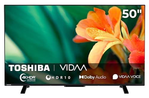Toshiba Fernseher 50 Zoll Smart TV VIDAA 4K UHD Fernseher HDR Smart TV mit integriertem Triple-Tuner, LED TV 50UV2363DA (2026)