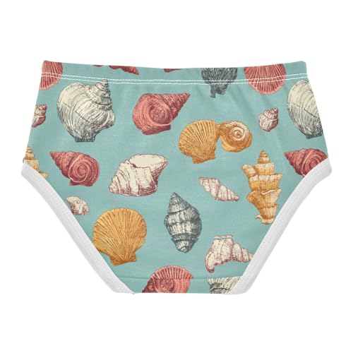 ZZKKO Ocean Shell Girls Underwear Toddler Panties for Girls Comfort Brief Size 2T-8Y2