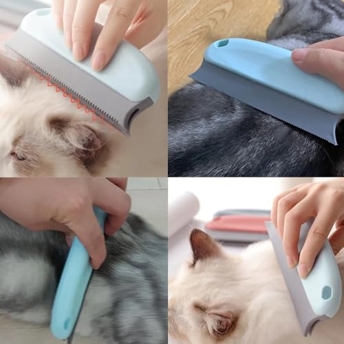 Image of 2 Pack Pet Hair Remover Fuzz Lint Removal Tool Loose Fur Scraper Brush Grooming Comb Cleaner for Cat Dog Rabbit Kitten Sofa Bed Carpet Rake Rug Fabric Couch Furniture Car Interiors