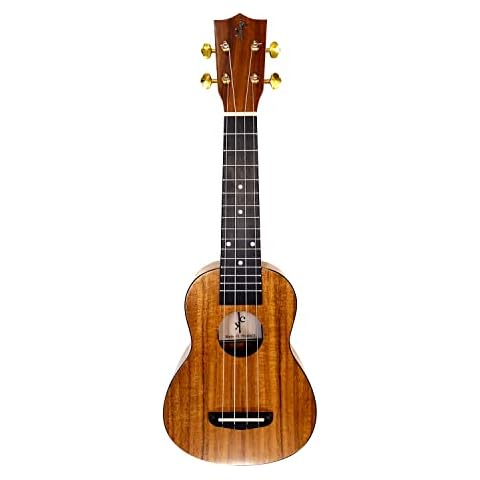 All Solid Koa Acacia Soprano 21inch Hawaiian Traditional Classic, Free Gig Bag/Box and Shipping Cover