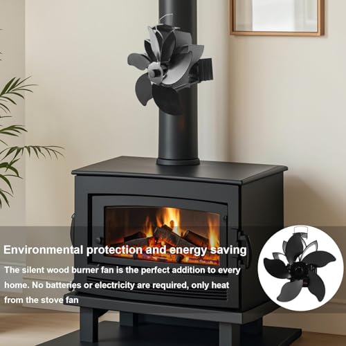 Ventilateur de poêle à bois non électrique cheminée 5 pales - 7